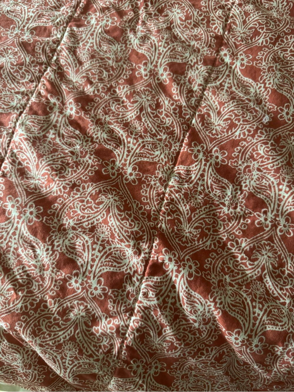 Patchwork Quilt Bedspread in Pink, Beige and Blue approx. 88 by 82 inches - Picture 5 of 7